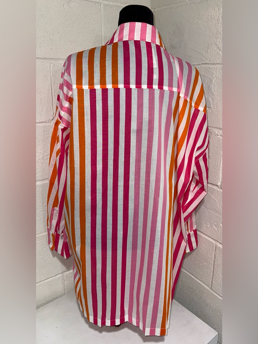 Beach Riot Alexa Top Sunset Stripes Swim Coverup Pink Orange PL NWOT - Picture 5 of 8